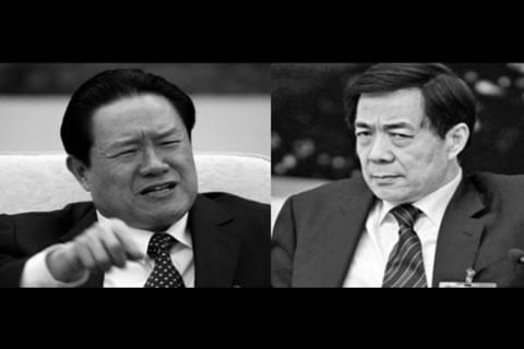 Джоу Йонгканг (ляво), секретар на Централния политически и законодателен комитет на Китайската комунистическа партия (ККП), последва Бо Шилай. Внезапно обявена национална идеологическа сесия е поредният знак, че нещата се променят в Пекин.