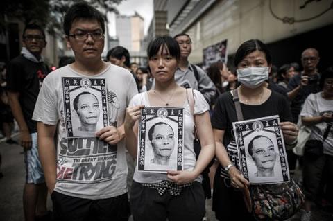 Протест заради мистериозната смърт на китайския дисидент Ли Уангянг в Шаоянг Сити, провинция Хунан