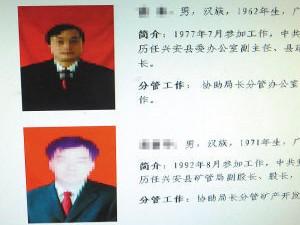Пикселизирани снимки на длъжностни лица от Бюрото по земите и ресурсите в югозападен Китай привлече остри критики онлайн.