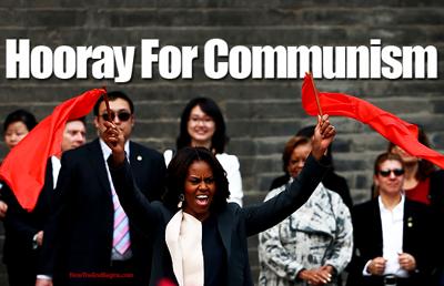 Мишел Обама гордо и диво развява червеното знаме на китайския комунизъм