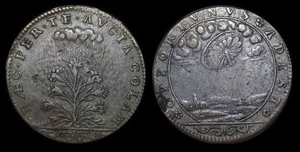 Летяща чиния на старинна френска монета