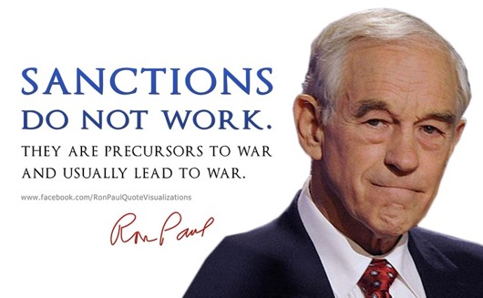 Рон Пол: Санкциите не работят. Те са предшественик на война и обикновено водят към война.